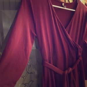 Burgundy Maternity Maxi Dress